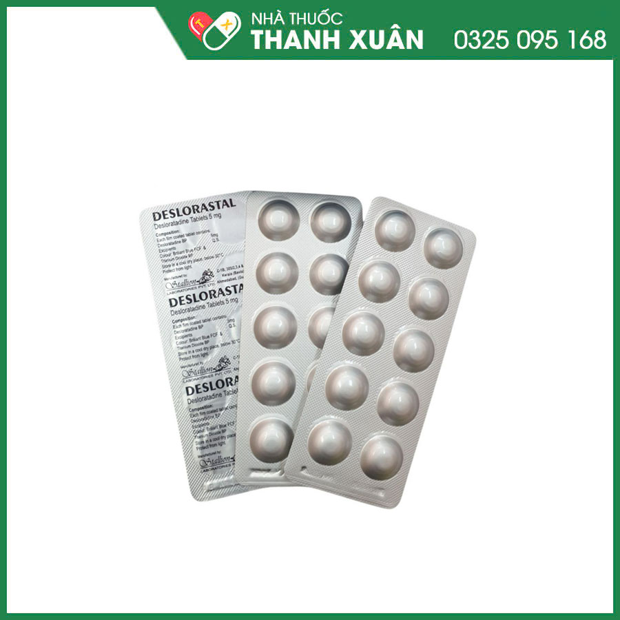 Deslorastal 5mg làm giảm các triệu chứng trong viêm mũi dị ứng, nổi mày đay